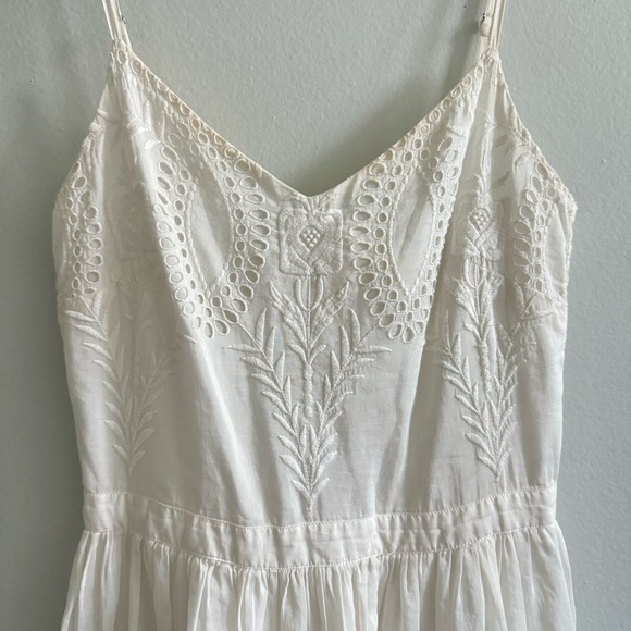 Joie Cotton Silk Blend Lace Ivory Mini Summer Sun Dress Size Small Made In India - Picture 2 of 14